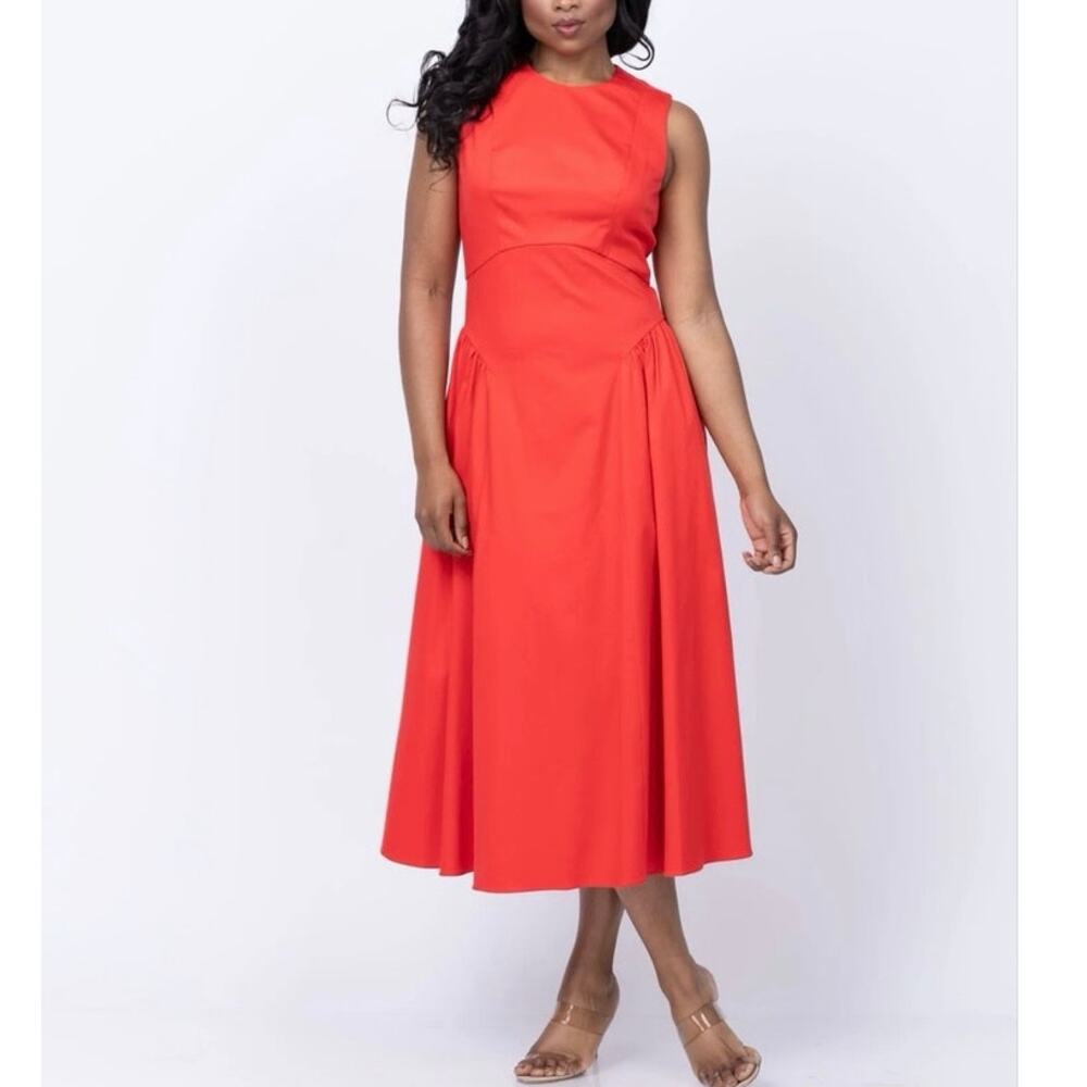 ‼️ stain‼️ Shoshanna Grayson red midi Dress in
Apple  Size 2
